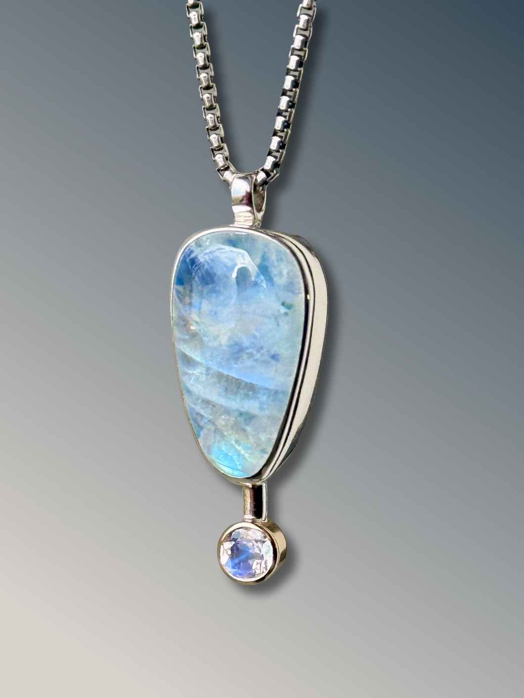 Rainbow Moonstone Drop Necklace