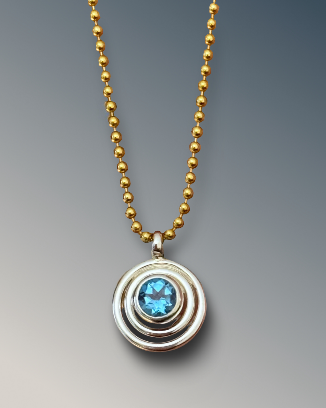 5mm Swiss Topaz Layered Circle Necklace