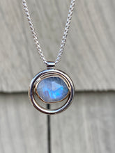 Load image into Gallery viewer, Rainbow Moonstone Circle Necklace