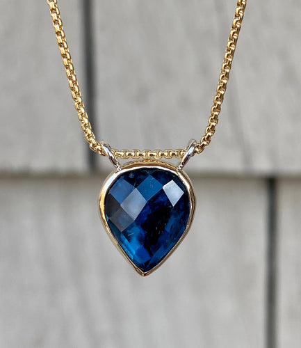 Simple Threaded Blue Tourmaline Necklace