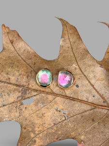 Simple Watermelon Tourmaline Studs