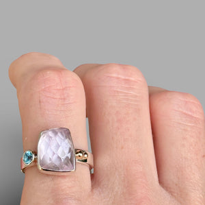 Kunzite with Swiss Topaz Statement Ring