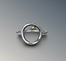 Load image into Gallery viewer, Open Circle Ring with Gold Bead