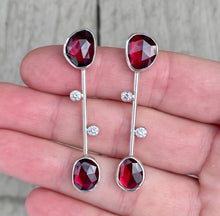 Load image into Gallery viewer, Garnet Sparkle Drop Earrings