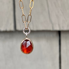 Load image into Gallery viewer, Small Garnet Circle Necklace