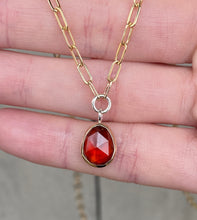 Load image into Gallery viewer, Small Garnet Circle Necklace