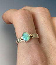 Load image into Gallery viewer, Australian Opal Ring with Gold Beads