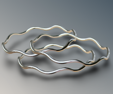 Load image into Gallery viewer, Silver Wave Bangle