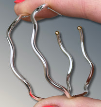Load image into Gallery viewer, Silver Wave Hoops