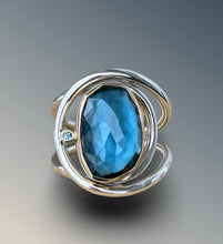 Load image into Gallery viewer, Layered London Blue Topaz Statement Ring
