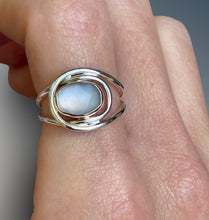 Load image into Gallery viewer, Horizontal Layered Chalcedony Ring