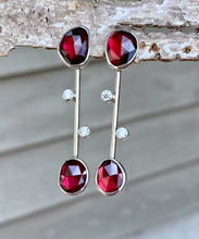 Load image into Gallery viewer, Garnet Sparkle Drop Earrings