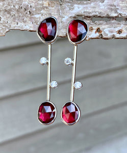 Garnet Sparkle Drop Earrings