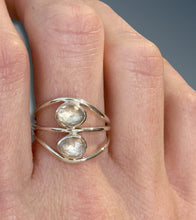 Load image into Gallery viewer, Two Stone Split Curved Lilac Zircon Ring