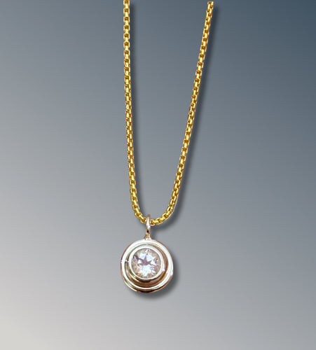 5mm Moonstone Circle Necklace