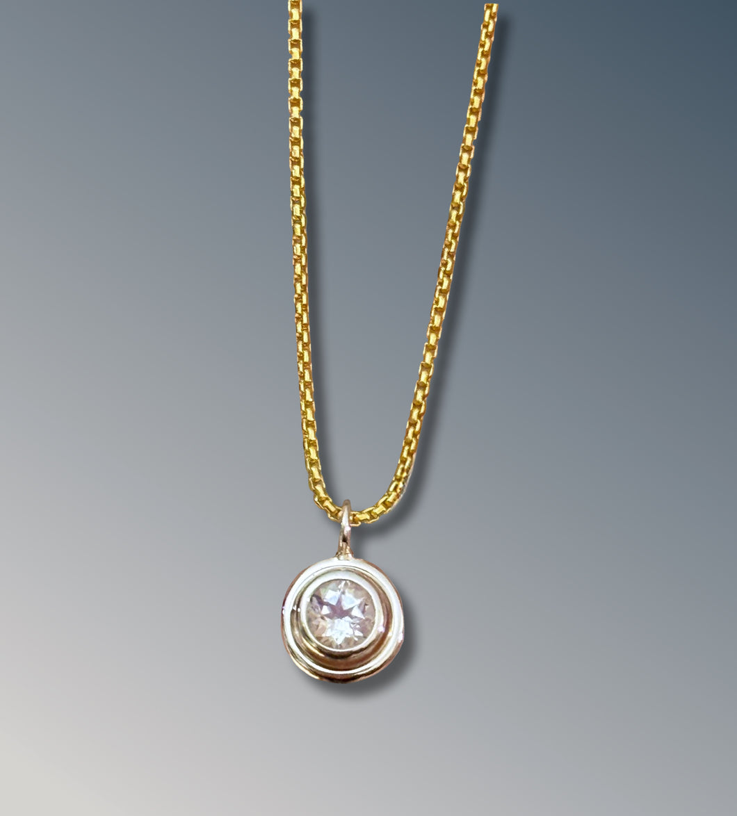 5mm Moonstone Circle Necklace