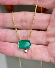 Load image into Gallery viewer, Portrait Cut Green Chrysoprase Necklace