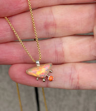 Load image into Gallery viewer, Welo Opal with Padparadscha Sapphire Necklace