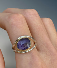 Load image into Gallery viewer, Split Curved Tanzanite Ring