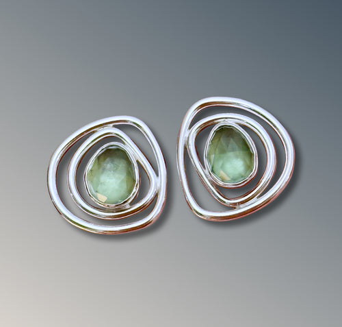 Mini Layered Organic Green Apatite Studs