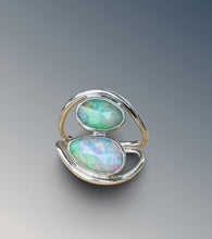 Load image into Gallery viewer, Two Stone Opal Split Curved Statement Ring