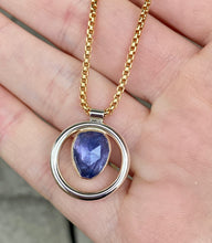 Load image into Gallery viewer, Gold and Silver Tanzanite Circle Necklace