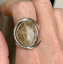 Load image into Gallery viewer, Layered Petoskey Stone Statement Ring