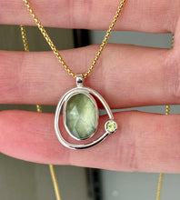 Load image into Gallery viewer, Organic Prehnite Necklace with Peridot