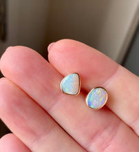 Load image into Gallery viewer, Gold and Silver Australian Opal Studs
