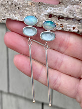 Load image into Gallery viewer, Opal and Aquamarine Pindrop Earrings