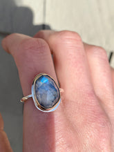Load image into Gallery viewer, Gold and Silver Statement Moonstone Ring