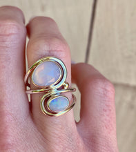 Load image into Gallery viewer, Lavender Quartz and Opal Swirl Ring