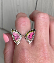 Load image into Gallery viewer, Watermelon Tourmaline Butterfly Ring
