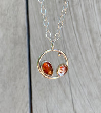 Load image into Gallery viewer, Orange Kyanite and Sunstone Circle Necklace