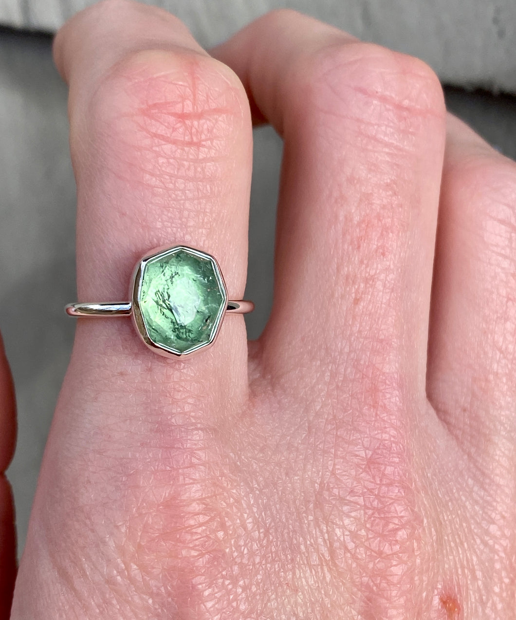 Simple Green Tourmaline Ring