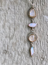 Load image into Gallery viewer, Opal and Moonstone Circle Dangle Necklace